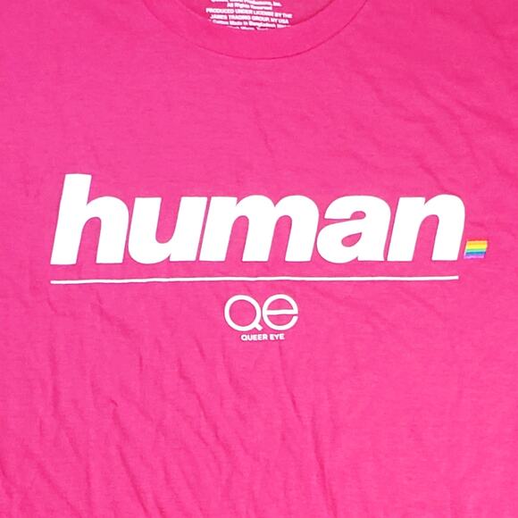 QUEER EYE FOR THE STRAIGHT GUY PINK HUMAN T SHIRT PRIDE LGBTQ SIZE XX-LARGE NWT - Picture 3 of 4